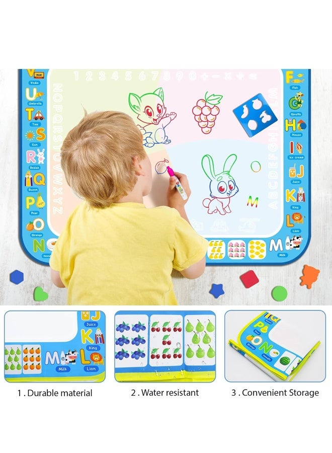 Water Doodle Mat Kids Mess Free Coloring Doodle Mat ，الرسم الكتابة الرسم Mat ，ألعاب تعليمية لـ 3 4 5 6 7 8 سنوات من العمر مع أقلام سحرية ألعاب تعليمية طفل صغير فتيان فتيات عيد ميلاد عطلة هدية - Image 4